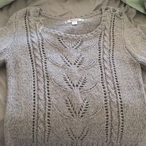 Grey cable net sweater